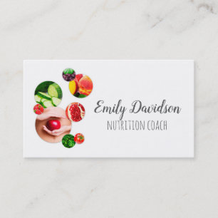 Nutrition Coach Fitness Trainer Healthy Food Diet Business Card