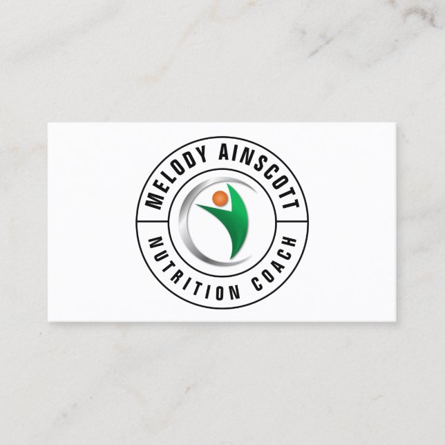 Nutrition Coach Logo-Style Business Card (Front)