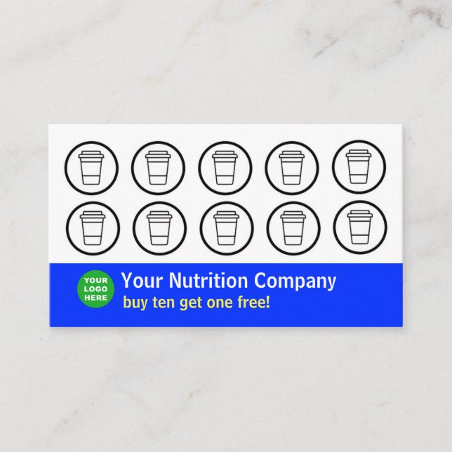 Nutrition Company Punch Card Blue (Front)