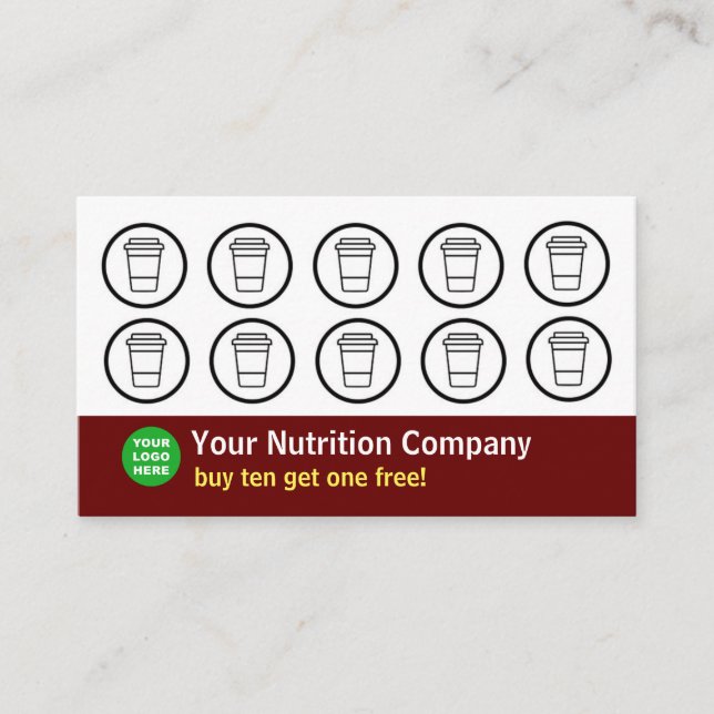 Nutrition Company Punch Card Maroon (Front)