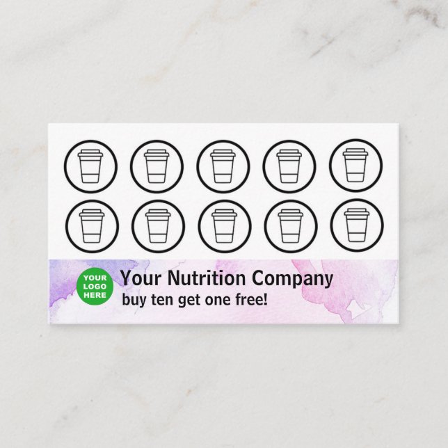 Nutrition Company Punch Card Watercolor (Front)