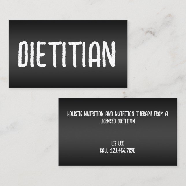Nutrition Dietician Foodie Business Card (Front/Back)