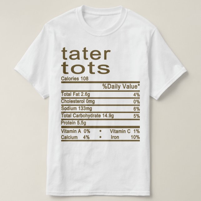 Nutrition Facts label T-Shirt (Design Front)