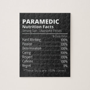 nutrition facts, paramedic nutrition fact jigsaw puzzle