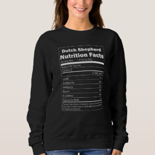 Nutrition Facts Pet Dog Dutch Shepherd Sweatshirt
