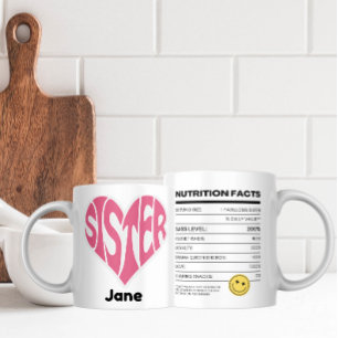 Nutrition Facts Powered by Love & Sass - Sister Coffee Mug