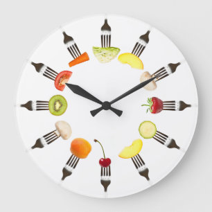 Nutrition Food Fork Cafe Or Restaurant Wall Clock