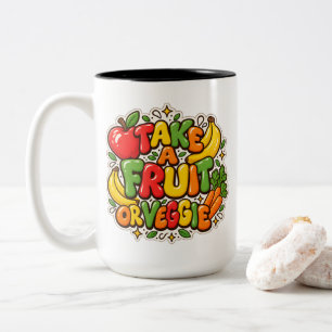 Nutrition Quote "Take A Fruit Or Veggie" Two-Tone Coffee Mug