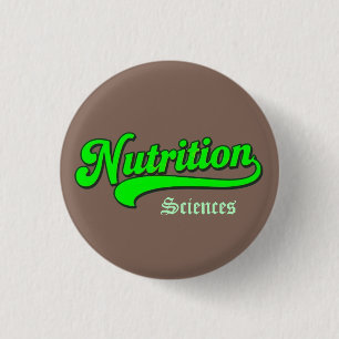 "Nutrition Sciences" Small Dark Brown Button