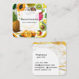 Nutrition Therapist Health and Wellness Square Business Card