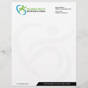 Nutrition Wellness and Fitness Coach Business Customized Letterhead