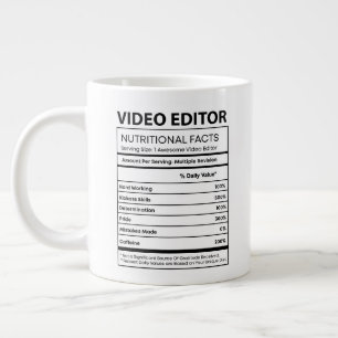 Nutritional Fact   Video Editors Large Coffee Mug