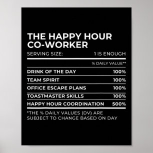 Nutritional Facts Co-worker Work Party Matching Ha Poster