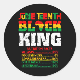 Nutritional Facts Juneteenth 1865 Black King Black Classic Round Sticker