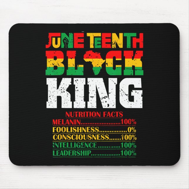 Nutritional Facts Juneteenth 1865 Black King Black Mouse Mat (Front)