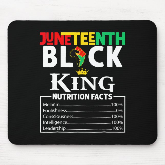 Nutritional Facts Juneteenth 1865 Black King Black Mouse Mat (Front)
