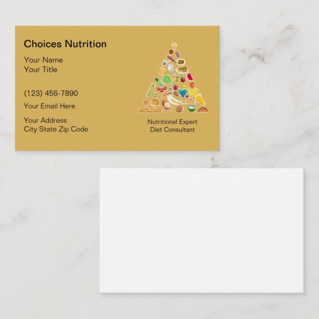 Nutritionist Business Cards Modern Business Cards (Front/Back)