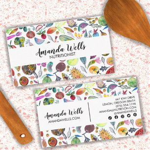 Nutritionist Chef Dietician Unique Veggies Fruits Business Card