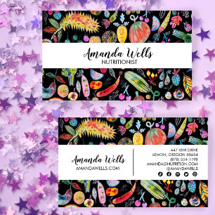 Nutritionist Chef Dietician Unique Veggies Fruits Business Card