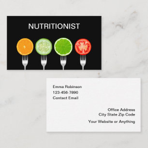 Nutritionist Diet Advisor Business Cards