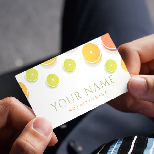 Nutritionist Dietician Colourful Citrus Exotic Foo Business Card (Creator Uploaded)