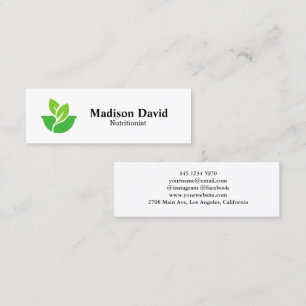 Nutritionist Dietician Custom health logo Mini Business Card