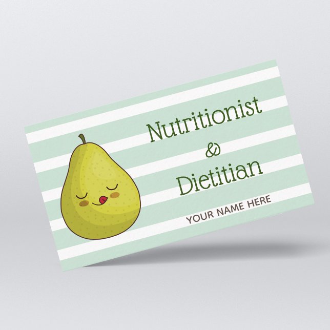 Nutritionist & Dietician Food Expert Cute Kawaii Business Card (Creator Uploaded)