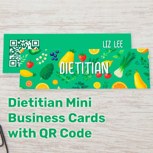 Nutritionist Dietician QR Code Mini Business Card