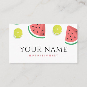 Nutritionist Dietician Watermelon Lime Cute Fruit  Business Card