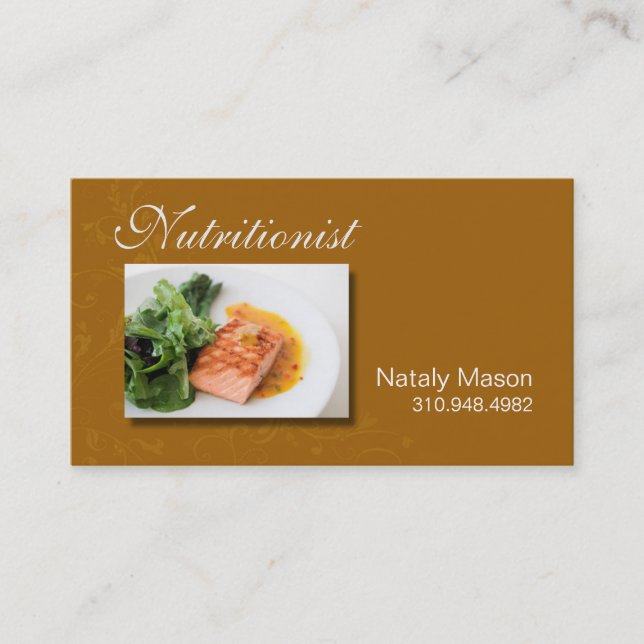 "Nutritionist" Food Coach, Healthy, Weight Loss Business Card (Front)
