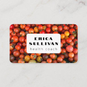 Nutritionist Health Coach Chef Tomatoes Vegan Diet Business Card
