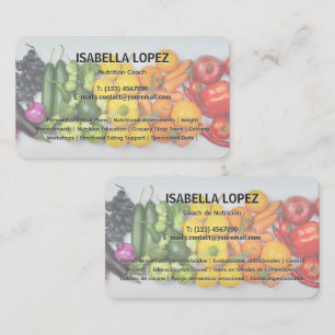 Nutritionist Nutrition Coach Bilingual Business Card