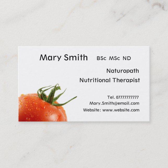 Nutritionist / Nutritional Therapist / Naturopath Business Card (Front)