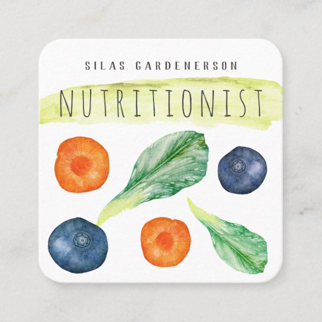 Nutritionist  square business card (Front)