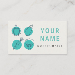 Nutritionist Veggies Icons Healthy Food Dietician Business Card