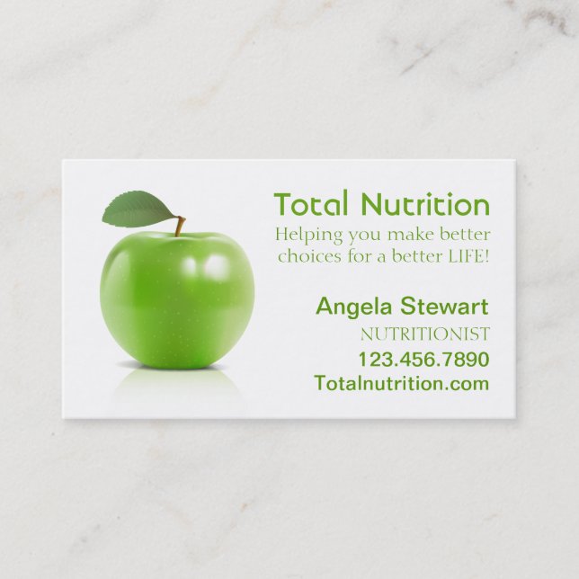Nutritionist with Apple Business Card (Front)
