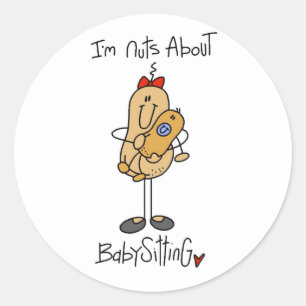 Nuts About Babysitting T-shirts and Gifts Classic Round Sticker