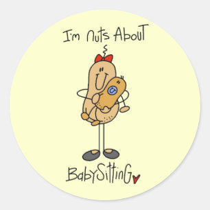 Nuts About Babysitting Tshirts and Gifts Classic Round Sticker