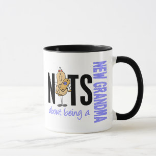 Nuts About Being A New Grandma 1 Blue Mug