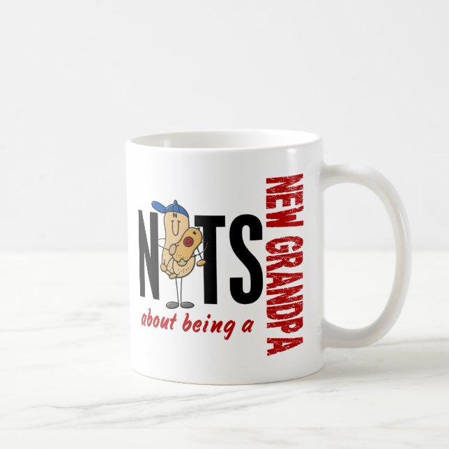 Nuts About Being A New Grandpa 1 Red Coffee Mug (Right)