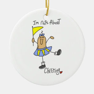 Nuts About Cheering T-shirts and Gifts Ceramic Tree Decoration
