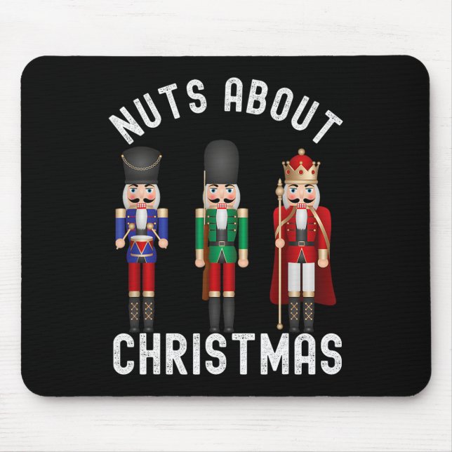 Nuts About Christmas Fun Pastel Christmas Nutcrack Mouse Mat (Front)