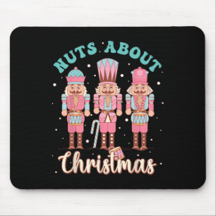 Nuts About Christmas Fun Pastel Christmas Nutcrack Mouse Mat