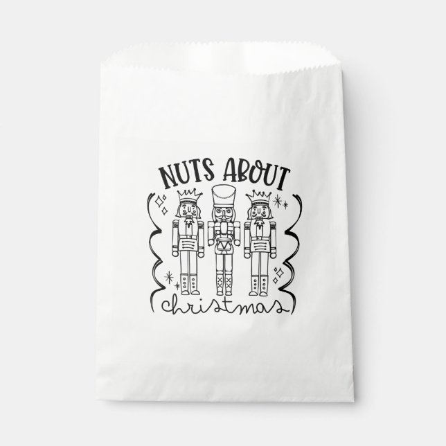 Nuts About Christmas Funny Christmas Nutcracker  Favour Bags (Front)