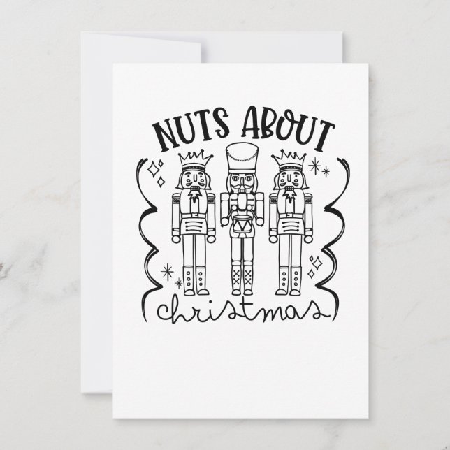 Nuts About Christmas Funny Christmas Nutcracker  Invitation (Front)
