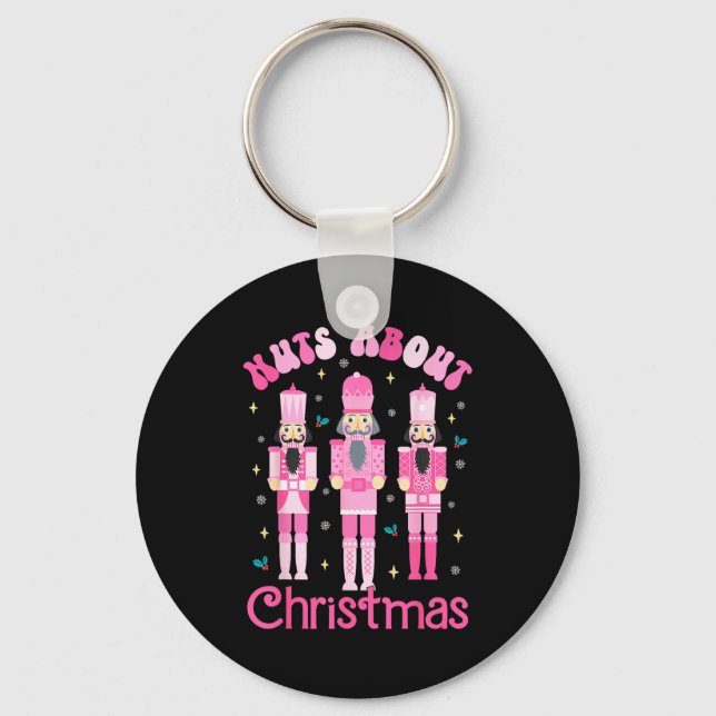 Nuts About Christmas Nutcracker Funny Christmas  Key Ring (Front)