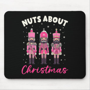 Nuts About Christmas Pink Nutcracker Christmas Squ Mouse Mat