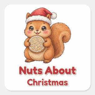 Nuts About Christmas Squirrel Cookie Sticker