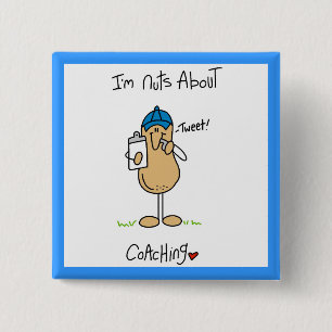 Nuts About Coaching T-shirts and Gifts 15 Cm Square Badge