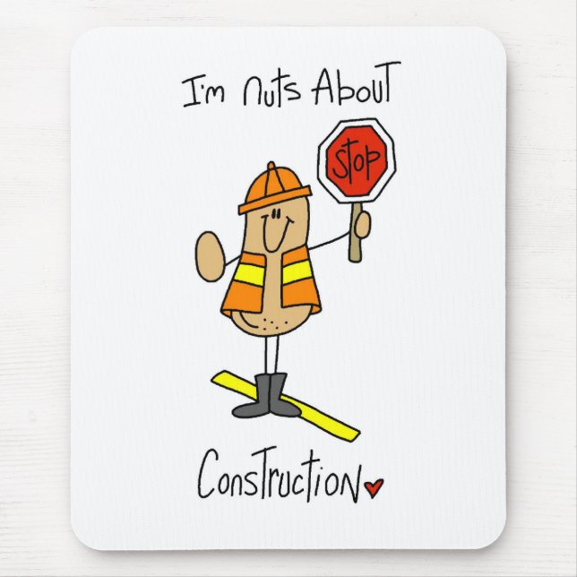Nuts About Construction Mouse Mat (Front)
